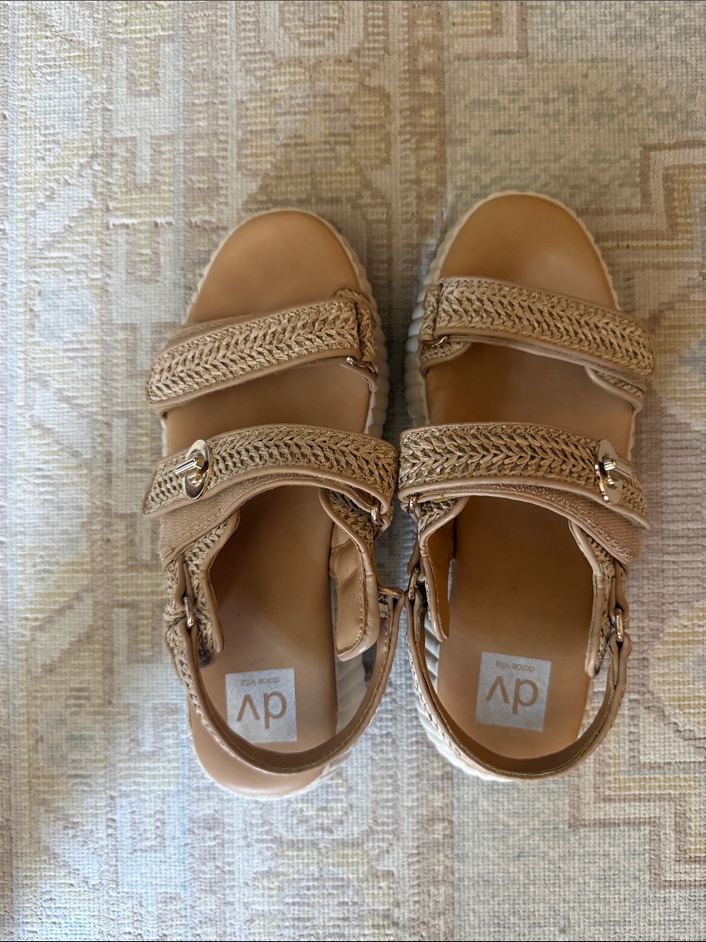 DV by Dolce Vita Kids Beige Braided Strap Sandals